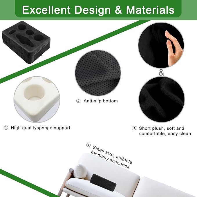 Couch Bed Cup Holder Pillow, Nisdoing 5 Hole Couch Drink Holder! Keep Drinks - Image 7