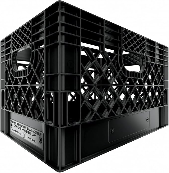 Heavy Duty Plastic Storage Milk Crates, Stackable Utility Organizer Bins - Image 7