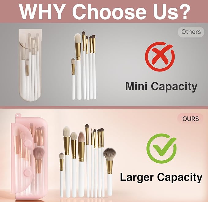 Silicone Makeup Brush Holder And Beauty Sponge Case, Travel Makeup Brush Case - Image 3