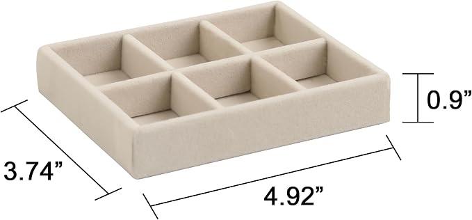 Frebeauty Small Jewelry Tray Set, Stackable Velvet Jewelry Organizer Tray - Image 3