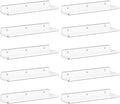 Lifewit Floating Shelves for Wall, 10 Pack Clear Acrylic Shelf 15" Room Decor by Lifewit
