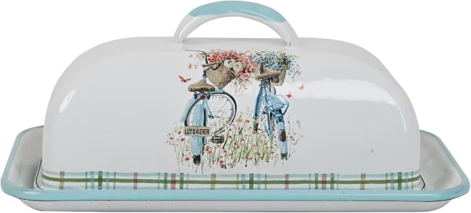 Enameled Farmhouse Vintage Butter Dish by Quorvynne