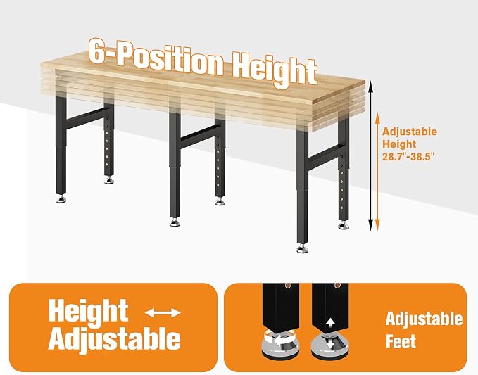 SPECRAFT 72“ Adjustable Heavy Duty Workbench - Image 3