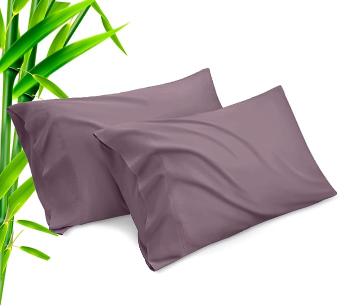 Pillow Cases Queen Size 2 Pack, Bamboo Rayon Cooling Pillowcases by TELUS