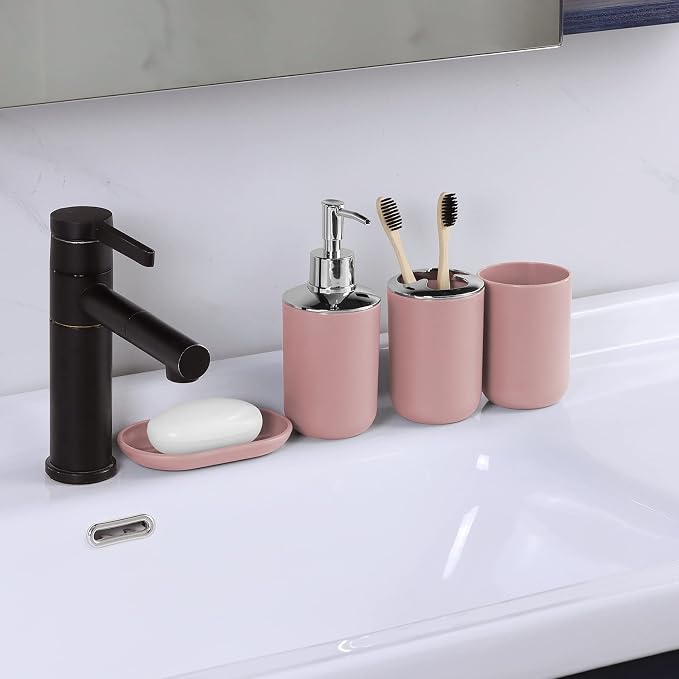IMAVO Bathroom Accessories Set, 9 Pieces Bathroom Accessory Set, Qtip Holders - Image 6
