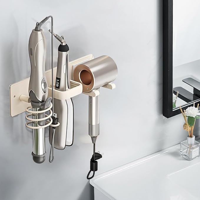 Hair Dryer Holder Wall Mounted, Blow Dryer, Curling Iron, Straightener Holder 3 - Image 3