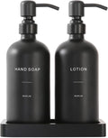 Black Soap Dispenser Bathroom Set, Soap and Lotion Dispenser Set by PrusWaso