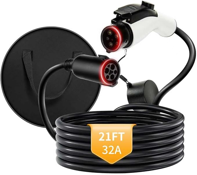 32A 21FT J1772 EV Extension Cable, Level 2 EV Charger Extension Cord, by WenStorm