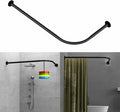 Adjustable Corner Shower Curtain Rod L Shaped Black Stretchable 304 Stainless by Tanxih