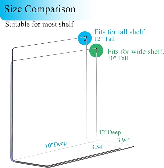 Acrylic Shelf Dividers for Closet Organization: 12" Tall x 10" Deep Closet - Image 8