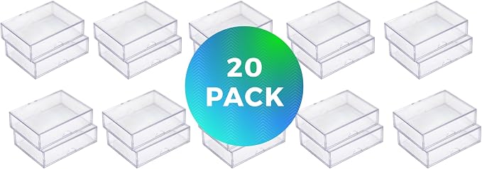 20 Pack Clear Acrylic Card Storage Boxes - Image 2