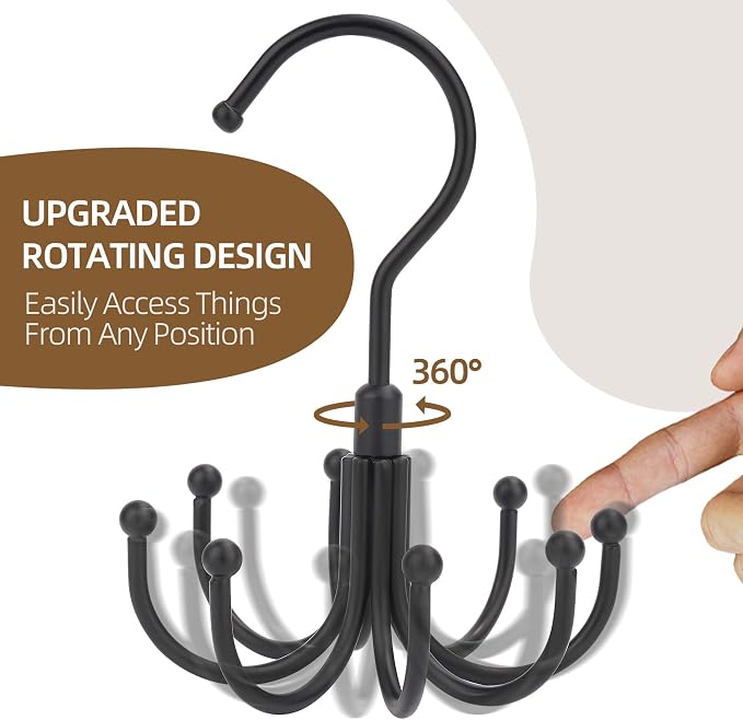 ZEDODIER Belt Hanger, Rotatable Belt Rack Closet Accessories Organizer - Image 2
