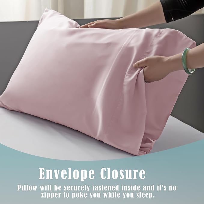 TELUS Pillow Cases King Size 2 Pack, Bamboo Rayon & Lyocell Pillowcase - Image 4