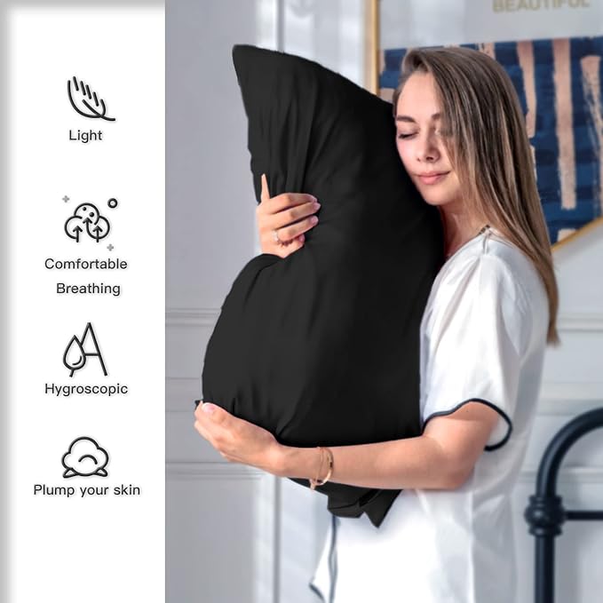 Silk Pillowcase for Hair and Skin, Breathable and Sliky 100% Standard Size - Image 3