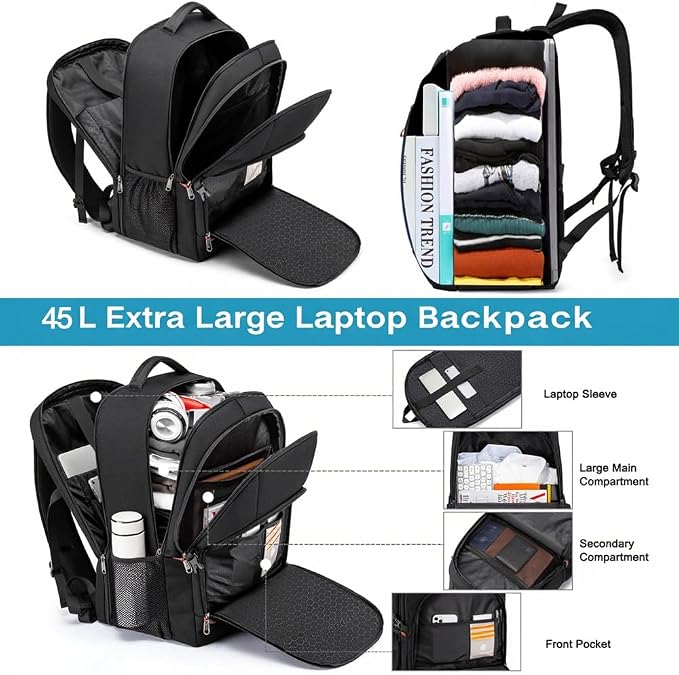 Della Gao Travel Laptop Backpack, 18.4 inch Extra Large Backpack - Image 3