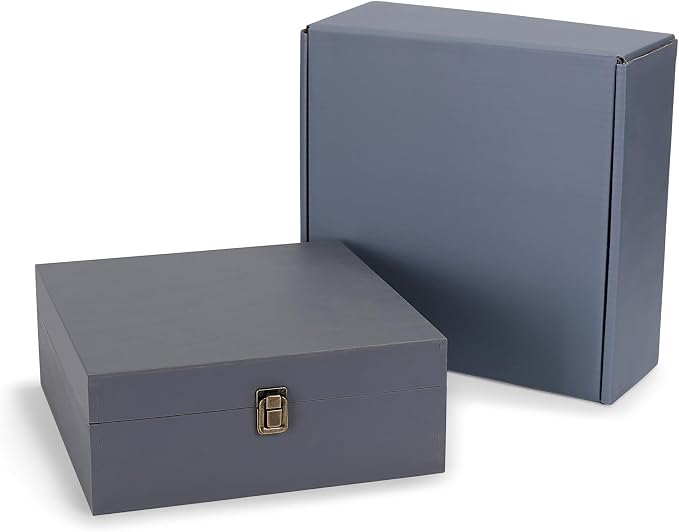 makerflo Medium Grey Pine Wood Memory Box - Image 2