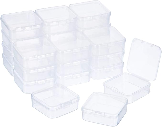 SATINIOR 24 Packs Small Clear Plastic Beads Storage Containers Box - Image 5