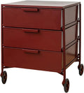 3-Drawer Rotatable End Table, Storage End Table Sofa Side Cabinet, Modern Cream by Unknown