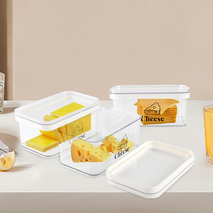 Cheese Container for Refrigerator 3 Pack, Shredded Cheese Storage Container - Image 6