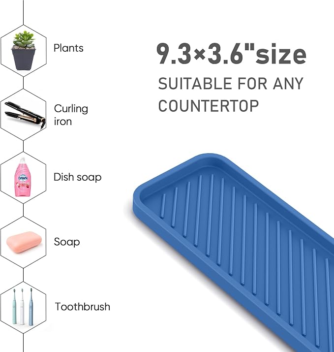 EG-SIPRO Silicone Sponge Holder, Kitchen Sink Organizer Tray, Sponge Caddy Dish - Image 4