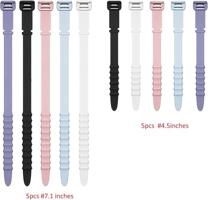 Silicone Zip Ties, Reusable Zip Ties, Rubber Cable Ties Straps - Image 7