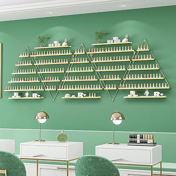 Wall Mounted Shelf Nail Polish Bottle Display Rack, Triangular Essential Oil - Image 2