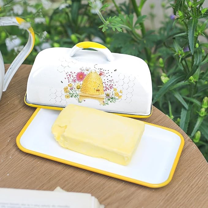 Enameled Farmhouse Vintage Butter Dish - Image 6