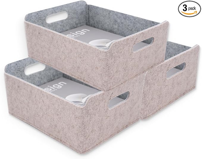 Welaxy Storage Baskets Collapsible Felt Storage bin Foldable Shelf Drawers by Welaxy