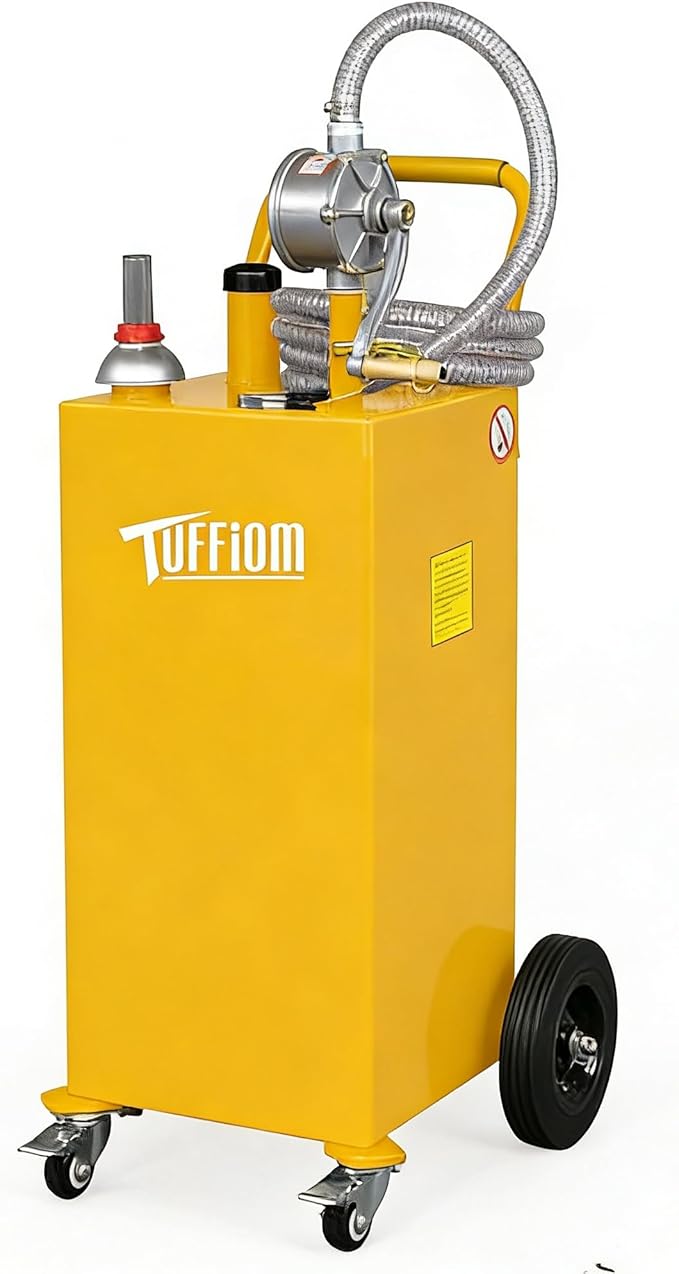 TUFFIOM 30 Gallon Portable Gas Caddy w/Swivel Wheels, Fuel Storage Tank by TUFFIOM