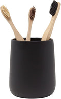 Matte Black Toothbrush and Toothpaste Holder and Cup by YEWDesign