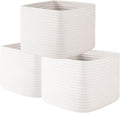 OIAHOMY 9”x9”x7” Storage Cubes, Cotton Rope Woven Baskets by MasterofSpaceOptimization