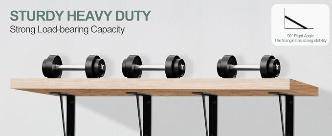 6 Pack L10 x H 8" Black Heavy Duty Shelf Brackets - Image 9