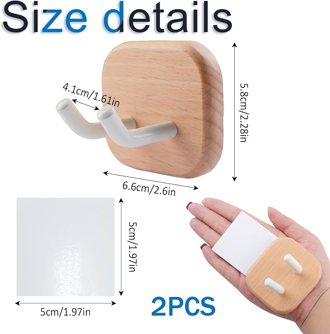 2PCS Solid Shaving Razor Wall Mount Holder, Self-Adhesive Razor Hooks Shelf - Image 2