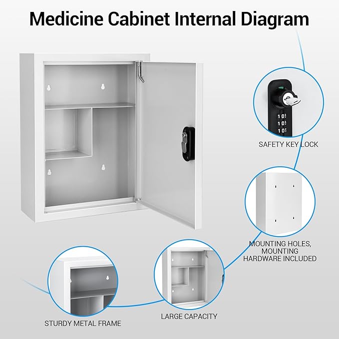 Wall Mounted Metal Medicine Cabinet - Image 4