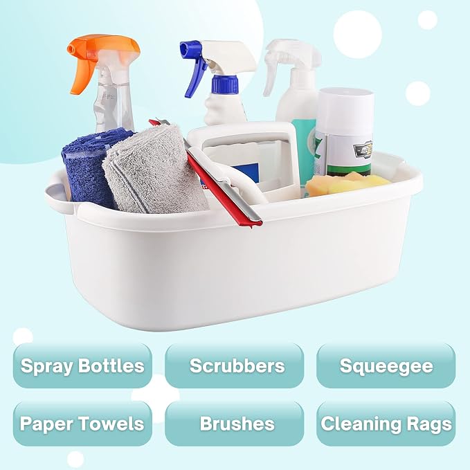 Cleaning Caddy Organizer with Handle, Cleaning Tool Storage Tote, 2 Pack - Image 3