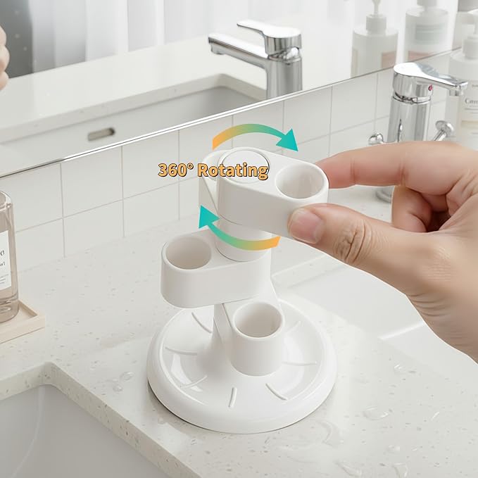 2-Pack 360° Rotating Toothbrush Organizer - Image 3
