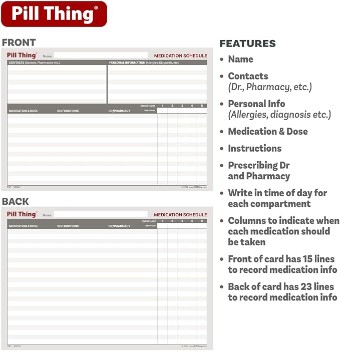 5 Times a Day Weekly Pill Box Organizer Case, Secure 7 Day Pillbox - Image 6