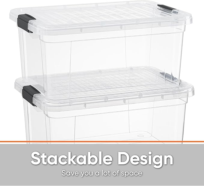Superio Clear Storage Box with Lid, 21 Quart Plastic Container Bins - Image 3