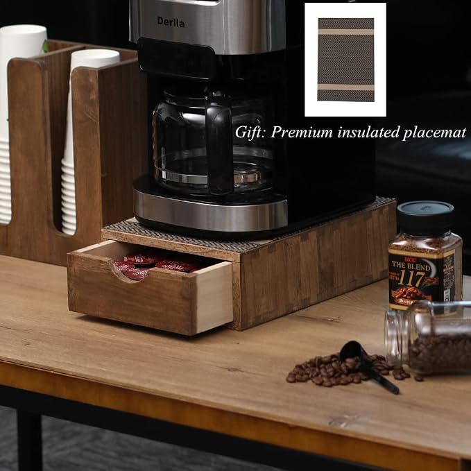 Coffee Pod Holders 1-Layer 1-Drawer Dark Brown - Image 4