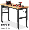 Workbench for Garage Adjustable Height 60 x 22 Inch Work Table by ENJOYWOOD