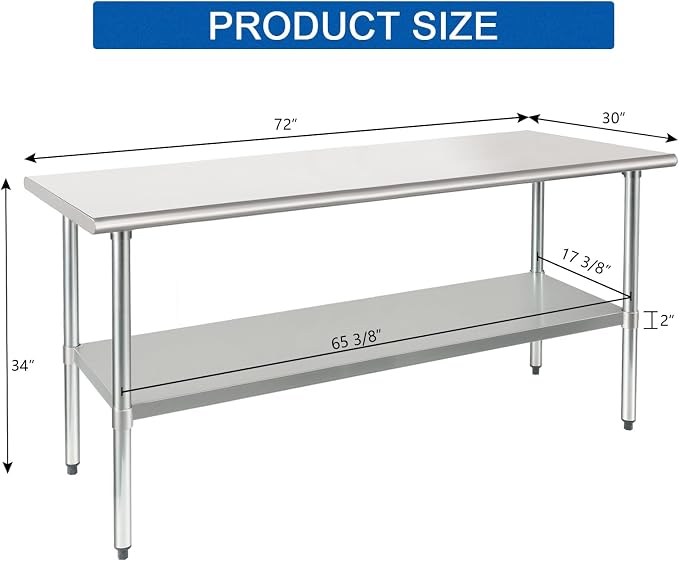 HARDURA Stainless Steel Table 30X72 Inches - Image 2
