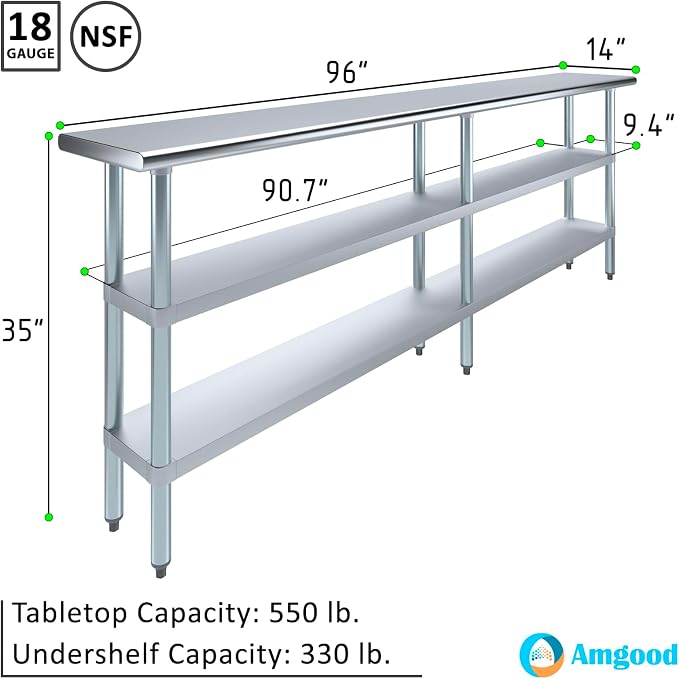 AmGood Stainless Steel Work Table - Image 3