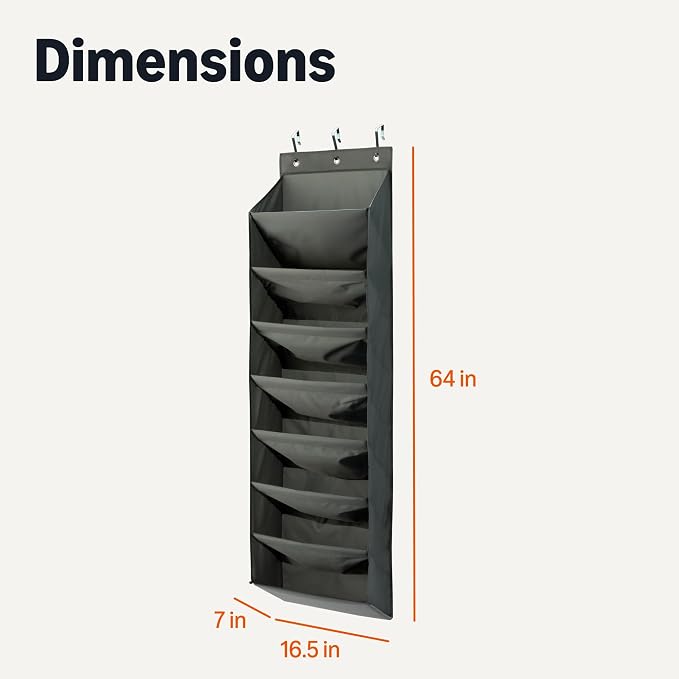 Amazon Basics 8 Tier Over the Door Shoe Organizer, Dark Grey - Image 5