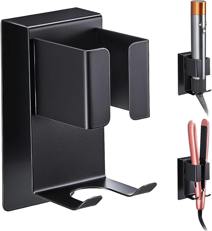 Curling iron Holder, Stainless Steel Hair Dryer Wall Mounted Storage Holder - Image 6