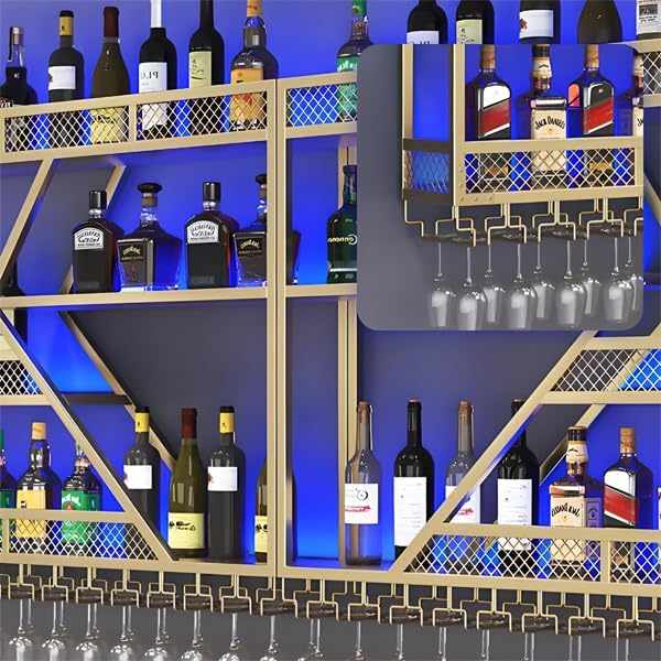 79inch Metal Wine Rack Wall Mounted, Modern Wine Storage Rack Wall Mounted - Image 6