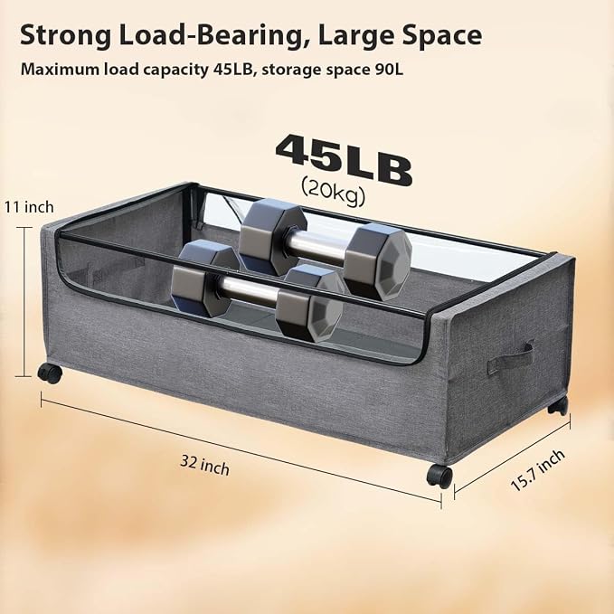 Under Bed Storage with Wheels, Under Bed Storage Containers, Underbed Shoe - Image 6