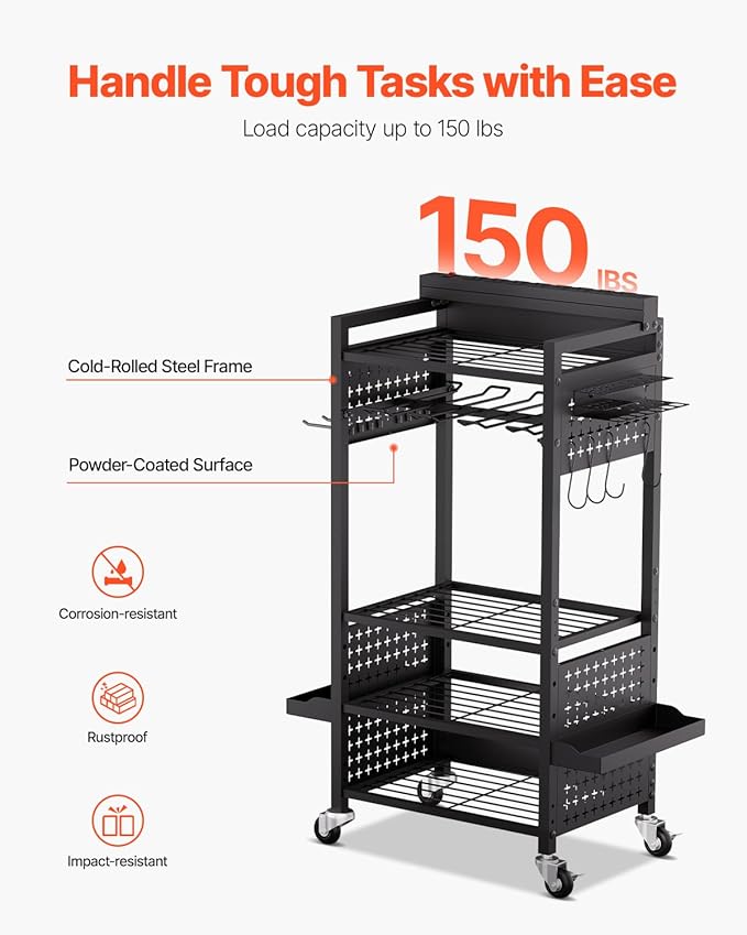 VEVOR 5-Tier Tool Organizer Cart - Image 5