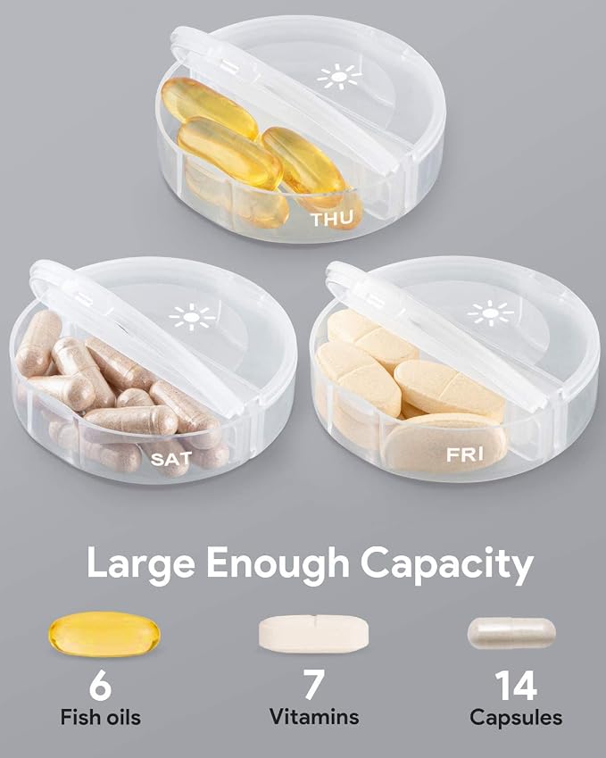 TookMag Pill Organizer 2 Times a Day, Travel Medicine Pill Organizer, Weekly AM - Image 3