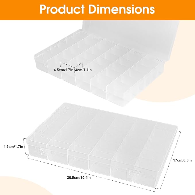 2 Pack Piping Tip Organizer Box, 36 Grids Storage Container - Image 3