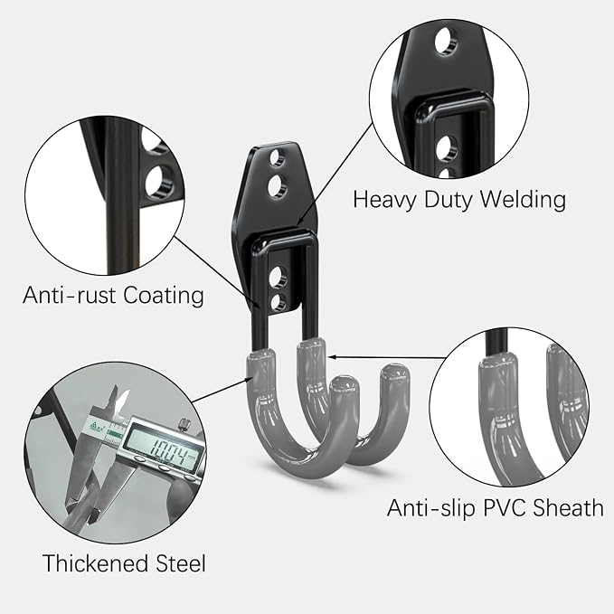 3-H Garage Wall Hooks 10 Pack, Garage Hooks Heavy Duty - Image 3